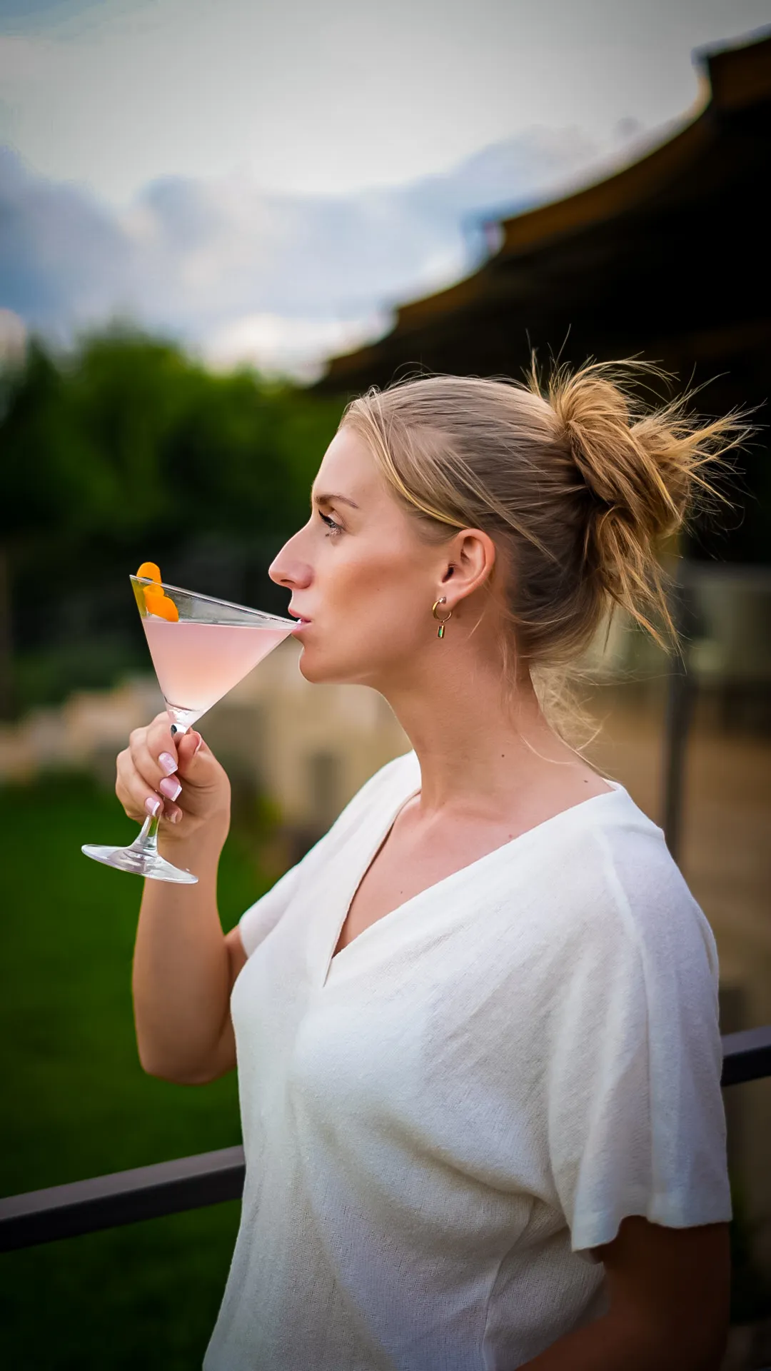 A sundowner moment on the terrace