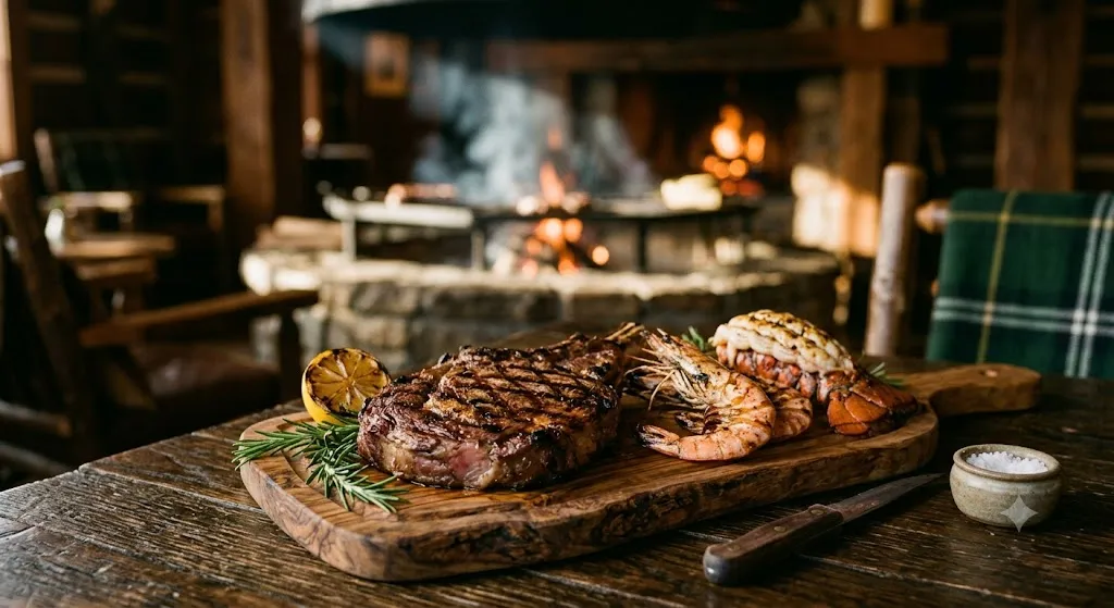 Cowboys Steakhouse — steaks and seafood at Mtalii Bush Camps
