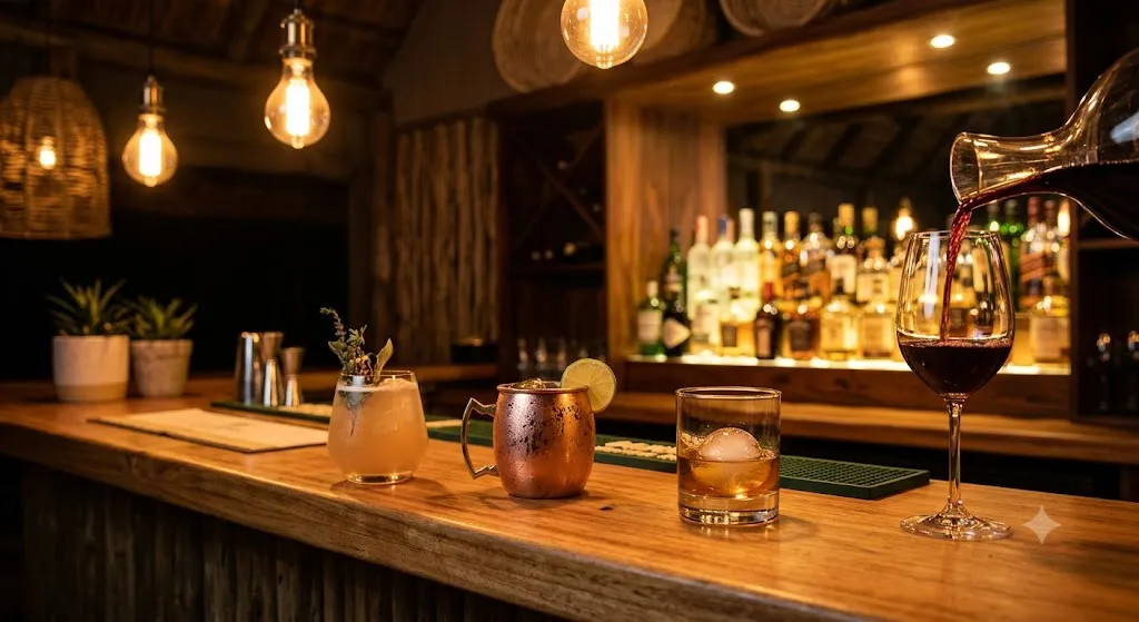 Globetrotters Street Bar — world-class cocktails, wines, beers and whiskies at Mtalii Bush Camps